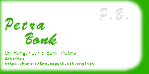 petra bonk business card